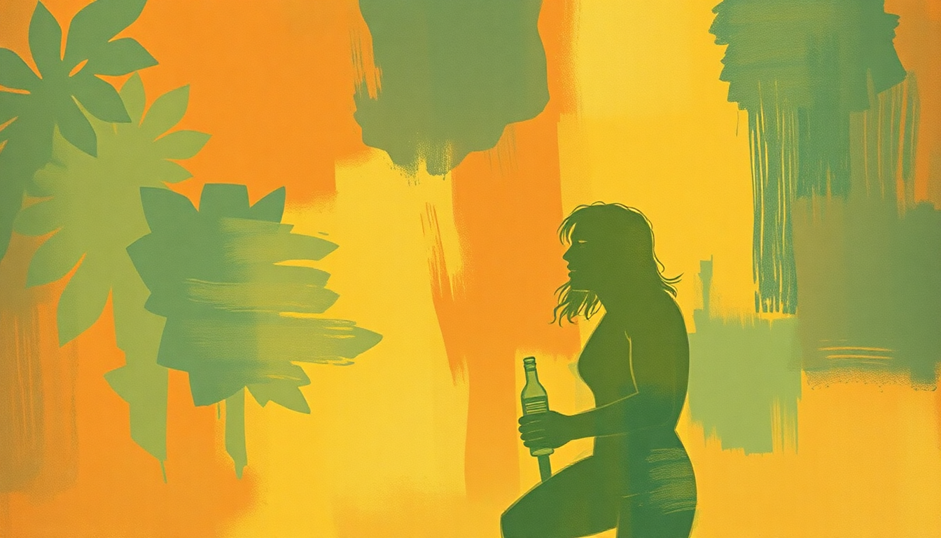 Fan-driven abstract illustration evoking the emotional arc of Divino Maravilhoso by Gal Costa