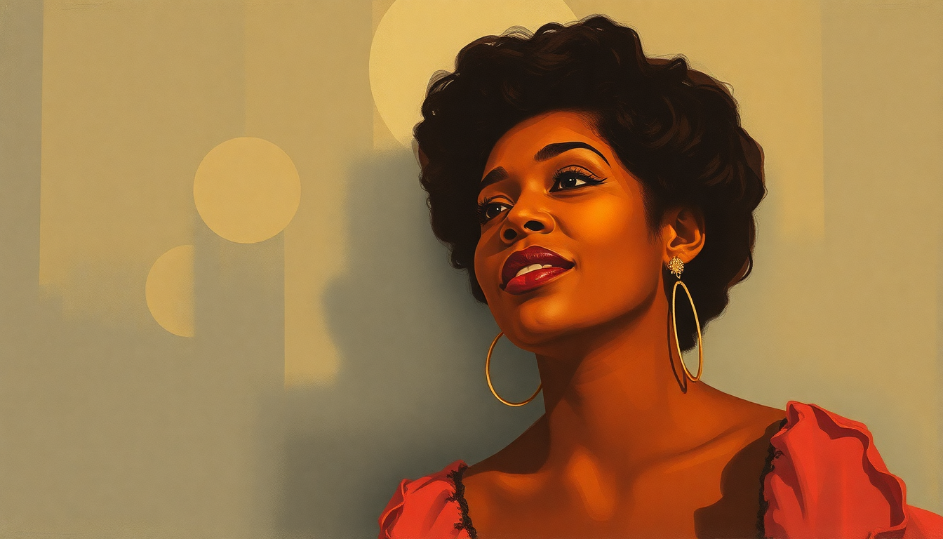 Fan-driven abstract illustration evoking the emotional arc of Do Right Woman, Do Right Man by Aretha Franklin