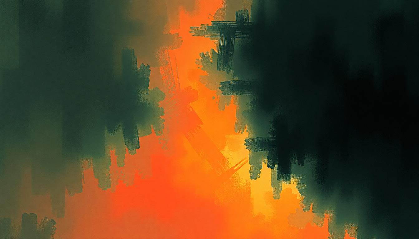Fan-driven abstract illustration evoking the emotional arc of Dog Eat Dog by Joni Mitchell