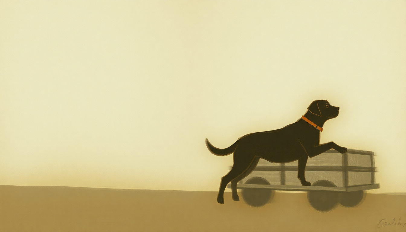 Fan-driven abstract illustration evoking the emotional arc of Dog on Wheels by Belle and Sebastian