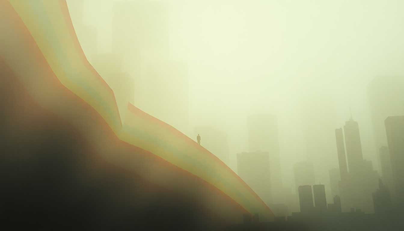 Fan-driven abstract illustration evoking the emotional arc of Dollars and Cents by Radiohead
