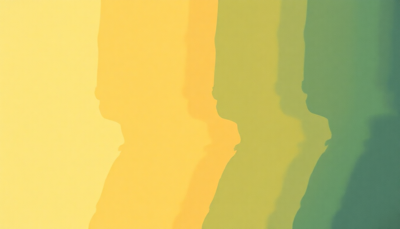 Fan-driven abstract illustration evoking the emotional arc of Don't Let It Bring You Down by Neil Young