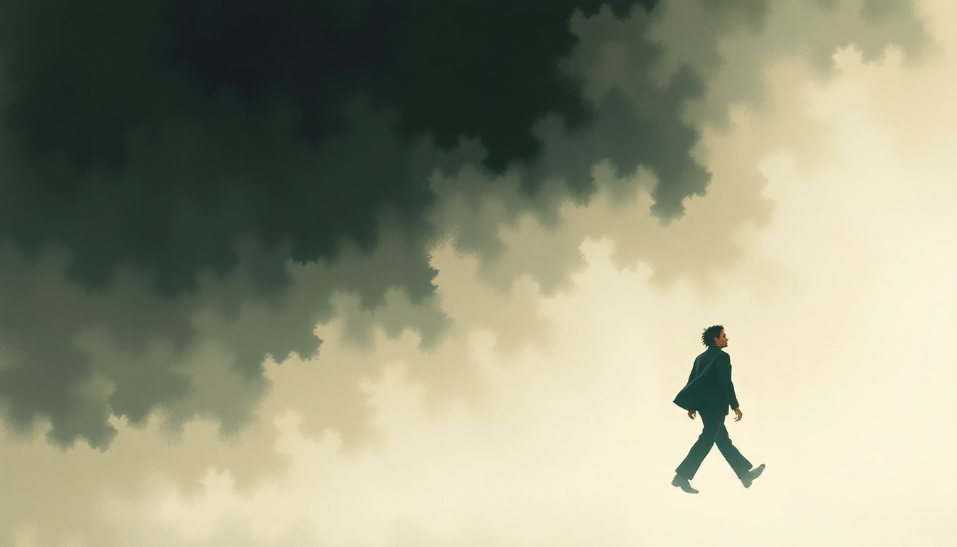 Fan-driven abstract illustration evoking the emotional arc of Don't Walk Away by Michael Jackson
