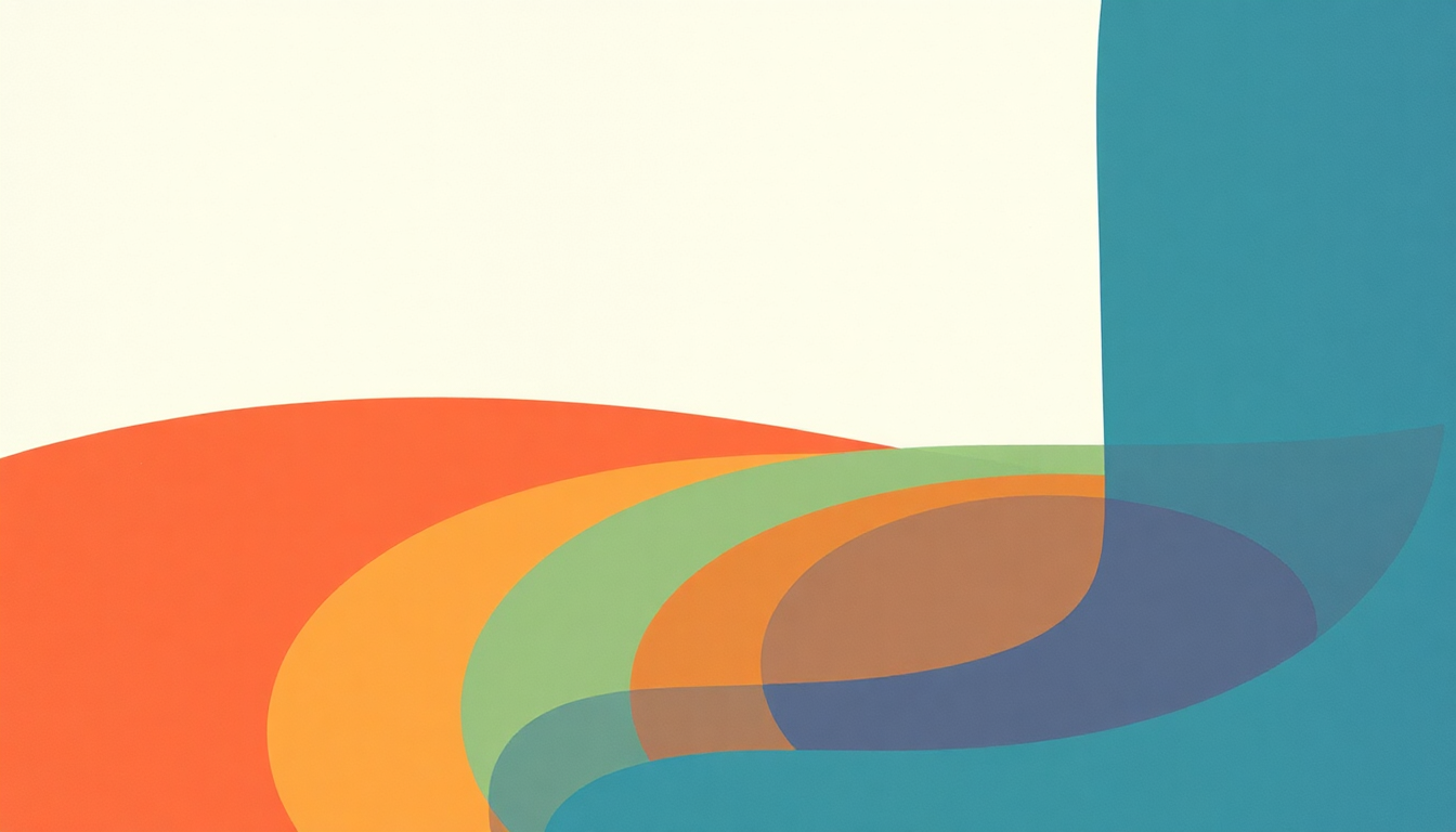 Fan-driven abstract illustration evoking the emotional arc of Don't Worry About the Government by Talking Heads