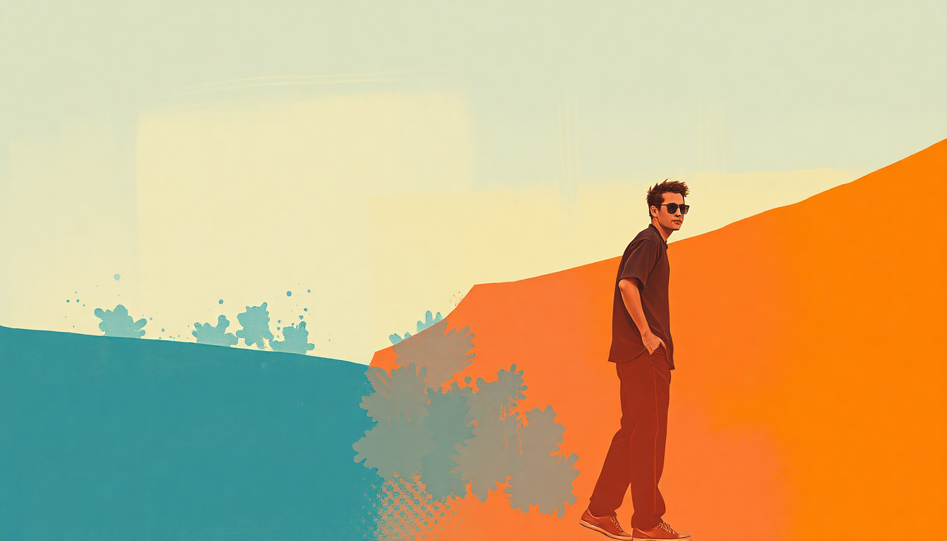Fan-driven abstract illustration evoking the emotional arc of Donald Trump by Mac Miller