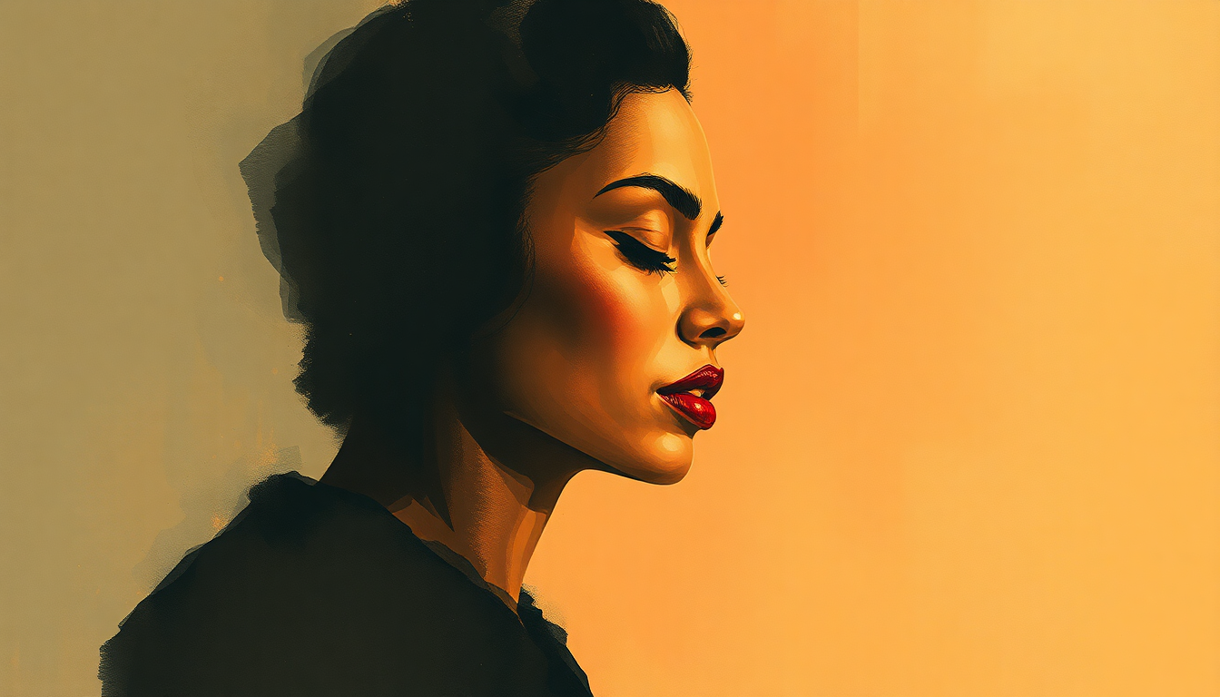 Fan-driven abstract illustration evoking the emotional arc of Don't Cry Baby by Etta James