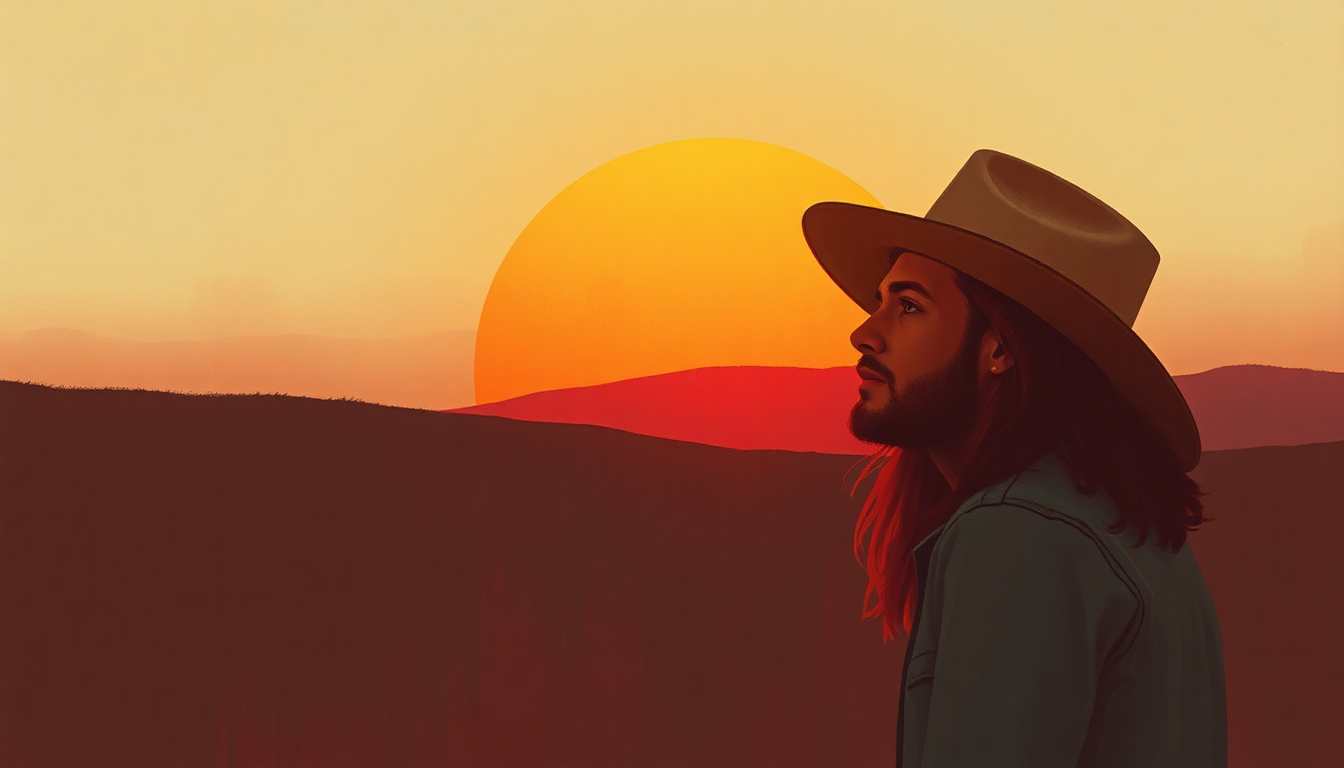 Fan-driven abstract illustration evoking the emotional arc of Don't You Think This Outlaw Bits Done Got Out of Hand by Waylon Jennings