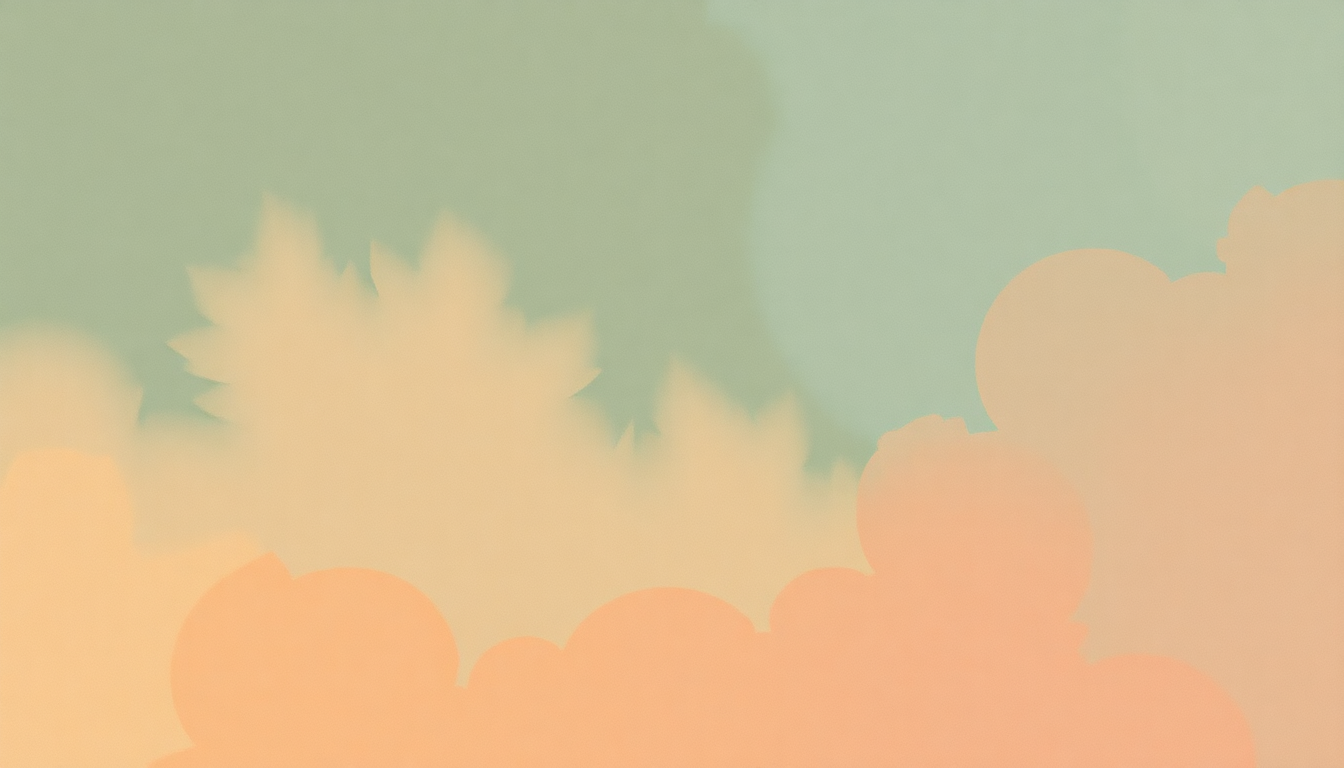 Fan-driven abstract illustration evoking the emotional arc of Doom in Full Bloom by American Football