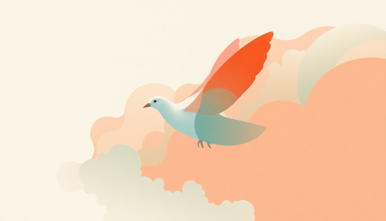 Fan-driven abstract illustration evoking the emotional arc of Doves in the Wind by SZA