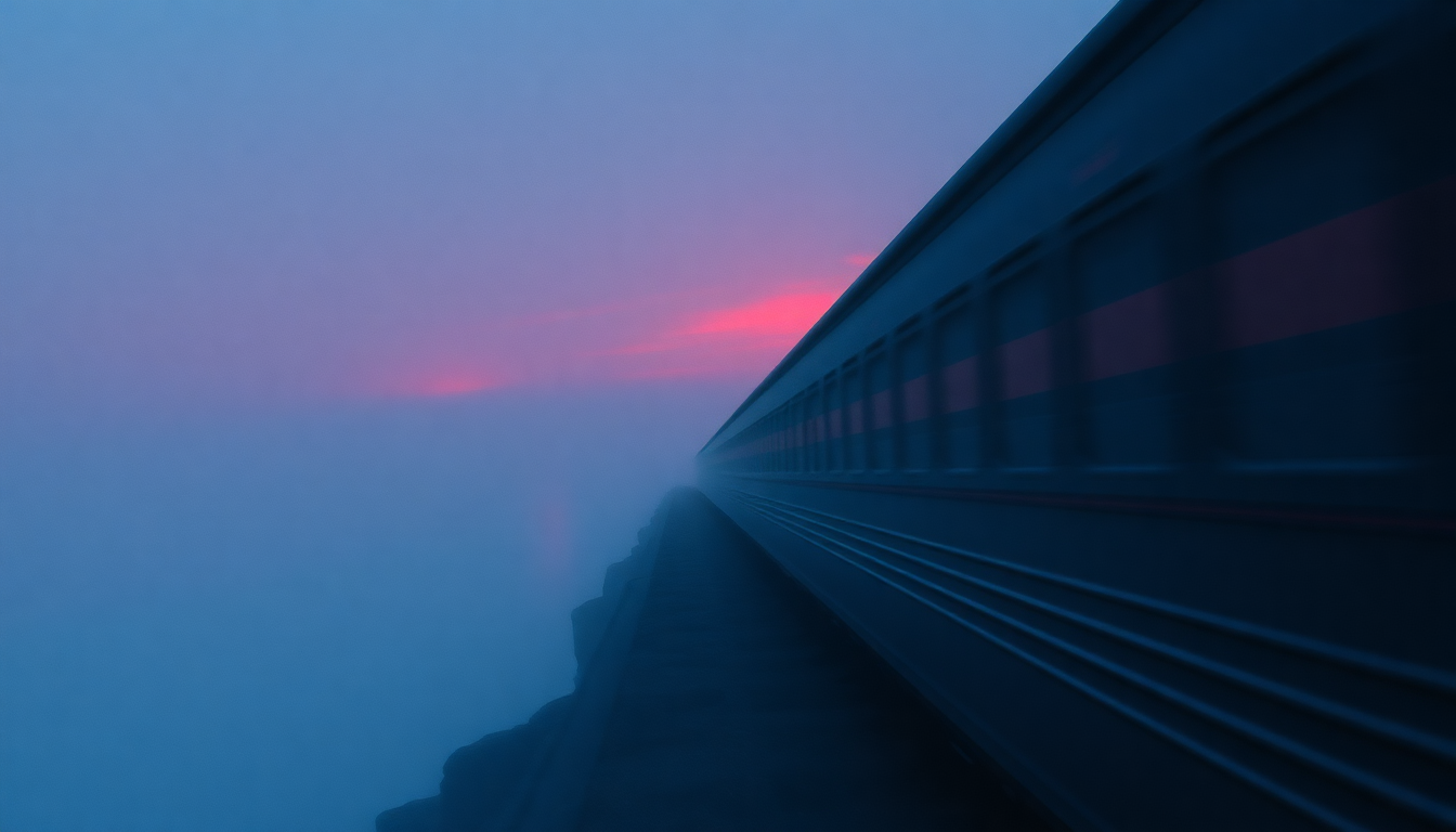 Fan-driven abstract illustration evoking the emotional arc of Downbound Train by Bruce Springsteen