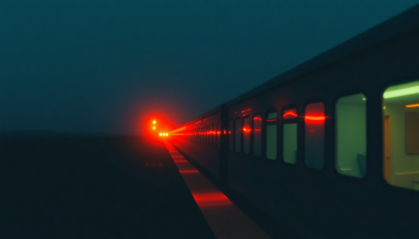 Fan-driven abstract illustration evoking the emotional arc of Downtown Train by Tom Waits