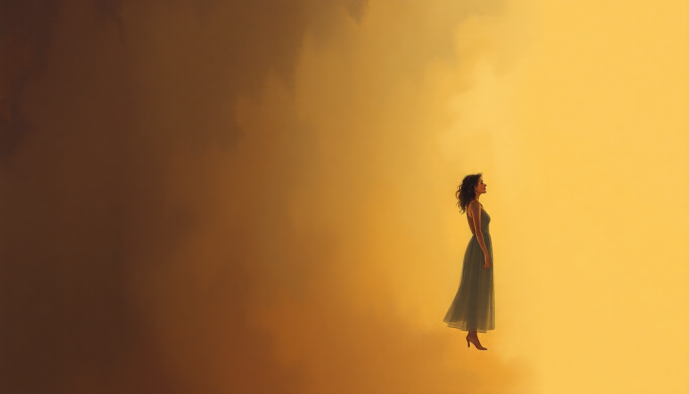 Fan-driven abstract illustration evoking the emotional arc of Dream a Little Dream of Me by Ella Fitzgerald