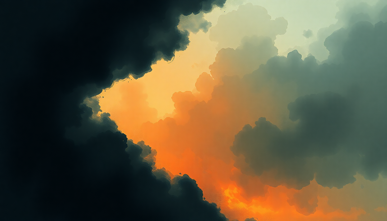 Fan-driven abstract illustration evoking the emotional arc of Dream Is Collapsing by Hans Zimmer