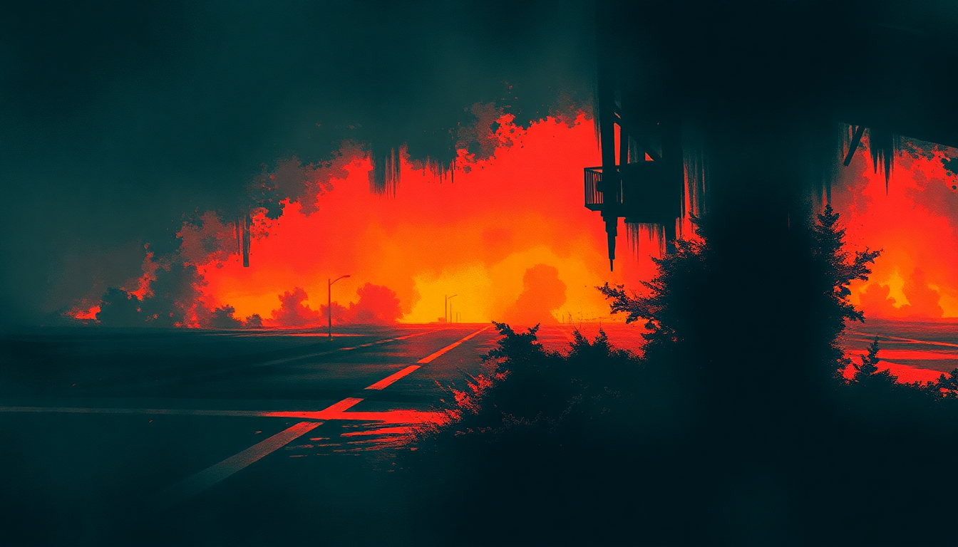 Fan-driven abstract illustration evoking the emotional arc of Drinking and Driving by Black Flag