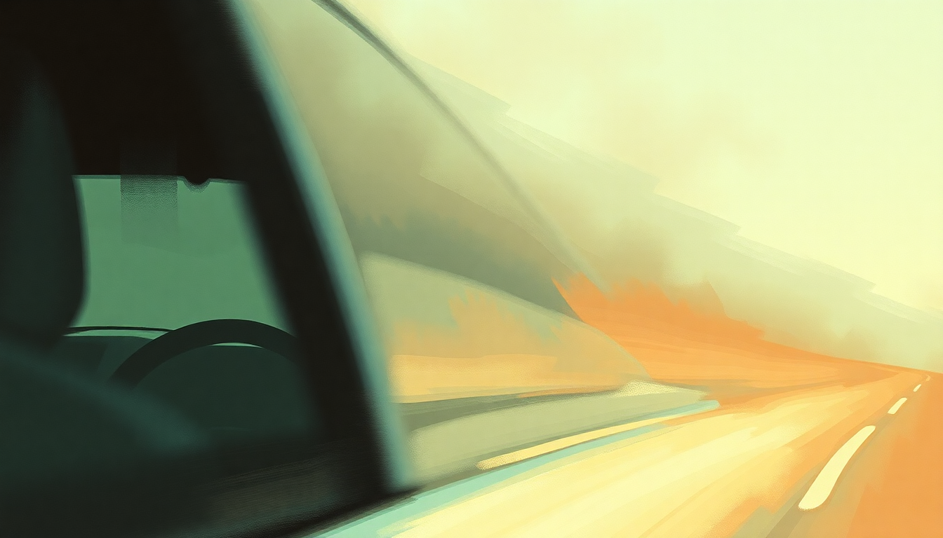 Fan-driven abstract illustration evoking the emotional arc of Drive Slow by Kanye West