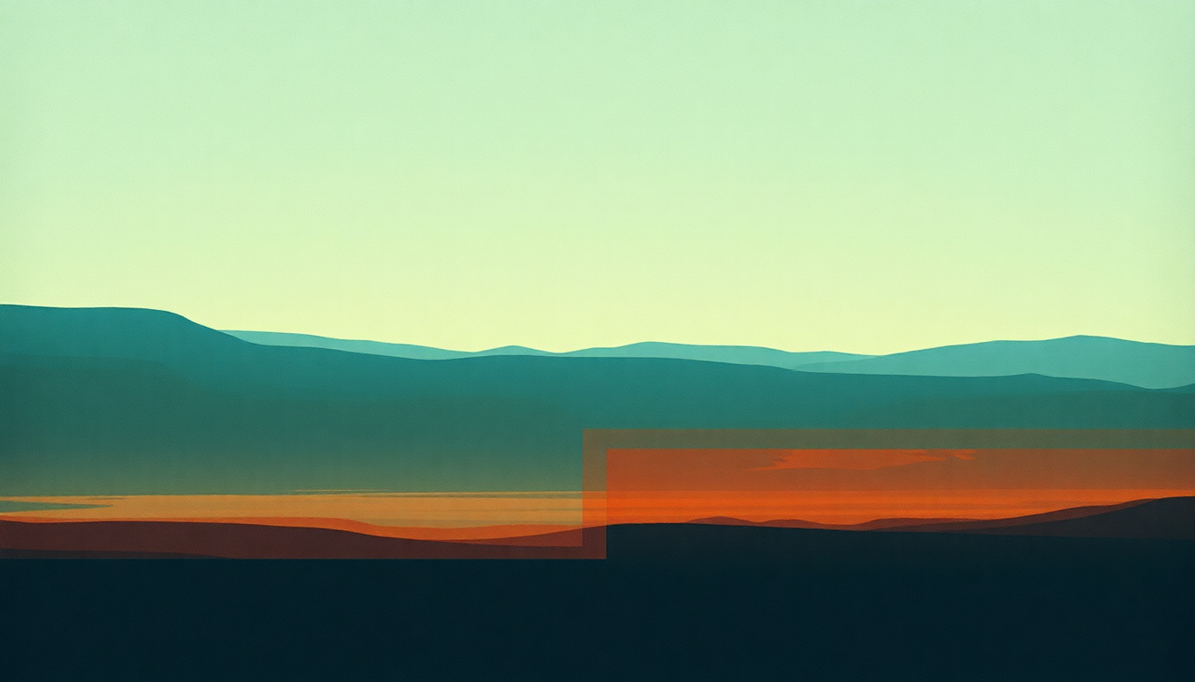 Fan-driven abstract illustration evoking the emotional arc of Driving Strange by Unknown Mortal Orchestra