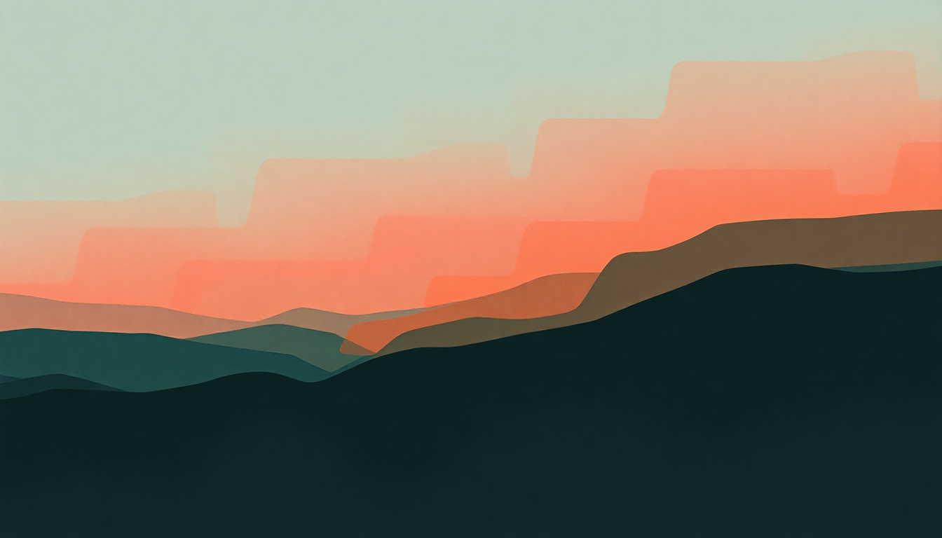 Fan-driven abstract illustration evoking the emotional arc of Drop by Red House Painters