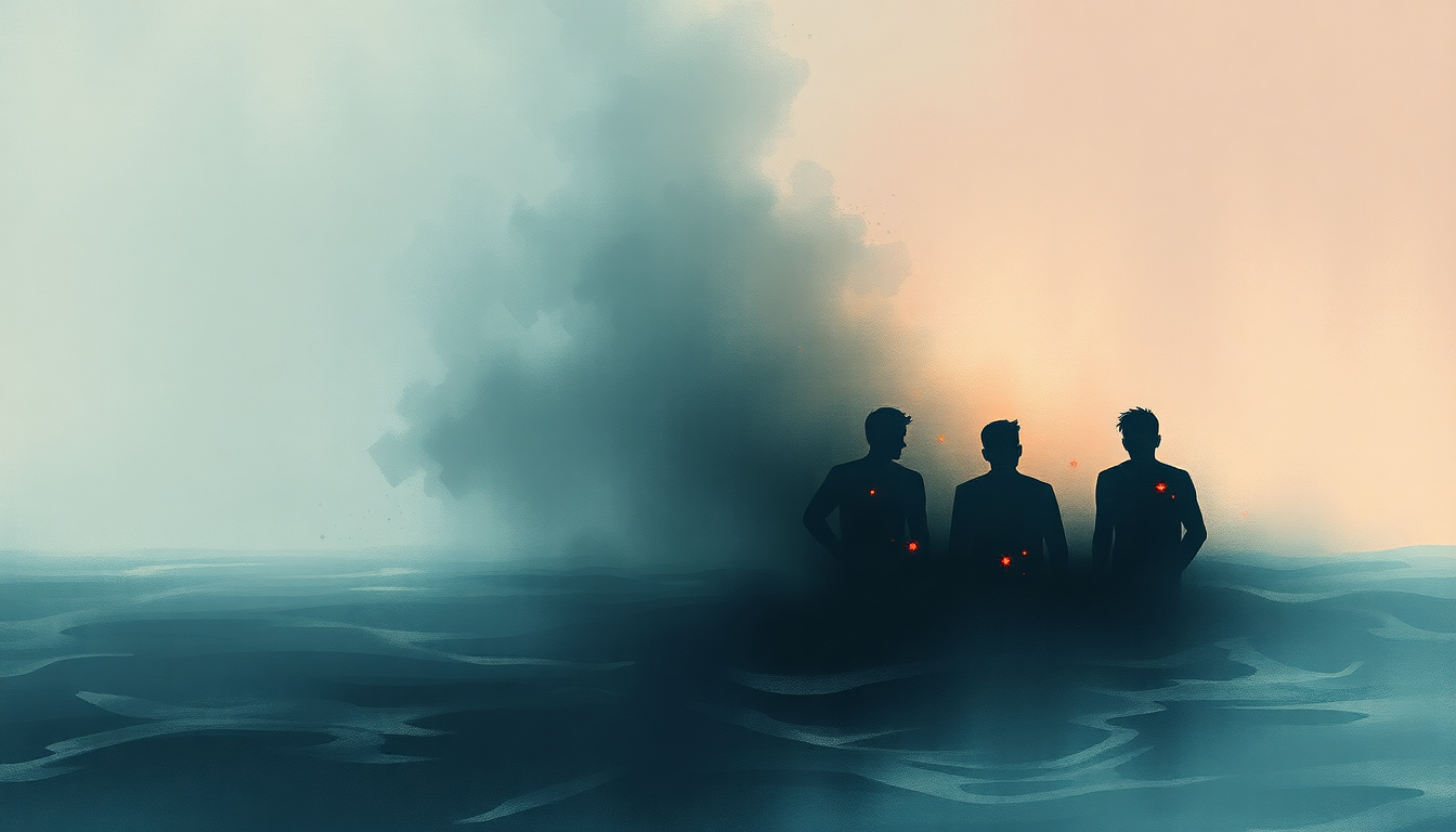 Fan-driven abstract illustration evoking the emotional arc of Drowning by Backstreet Boys