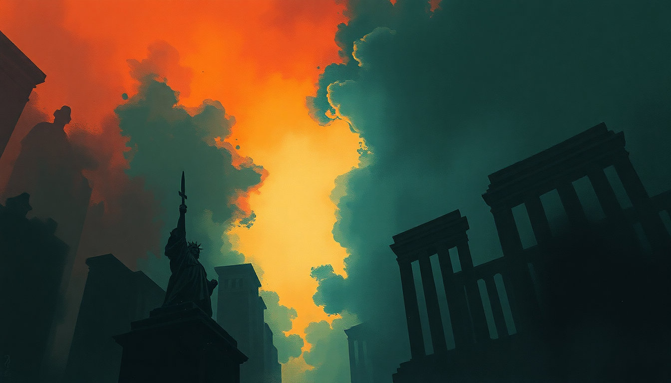 Fan-driven abstract illustration evoking the emotional arc of Duel of the Fates by John Williams
