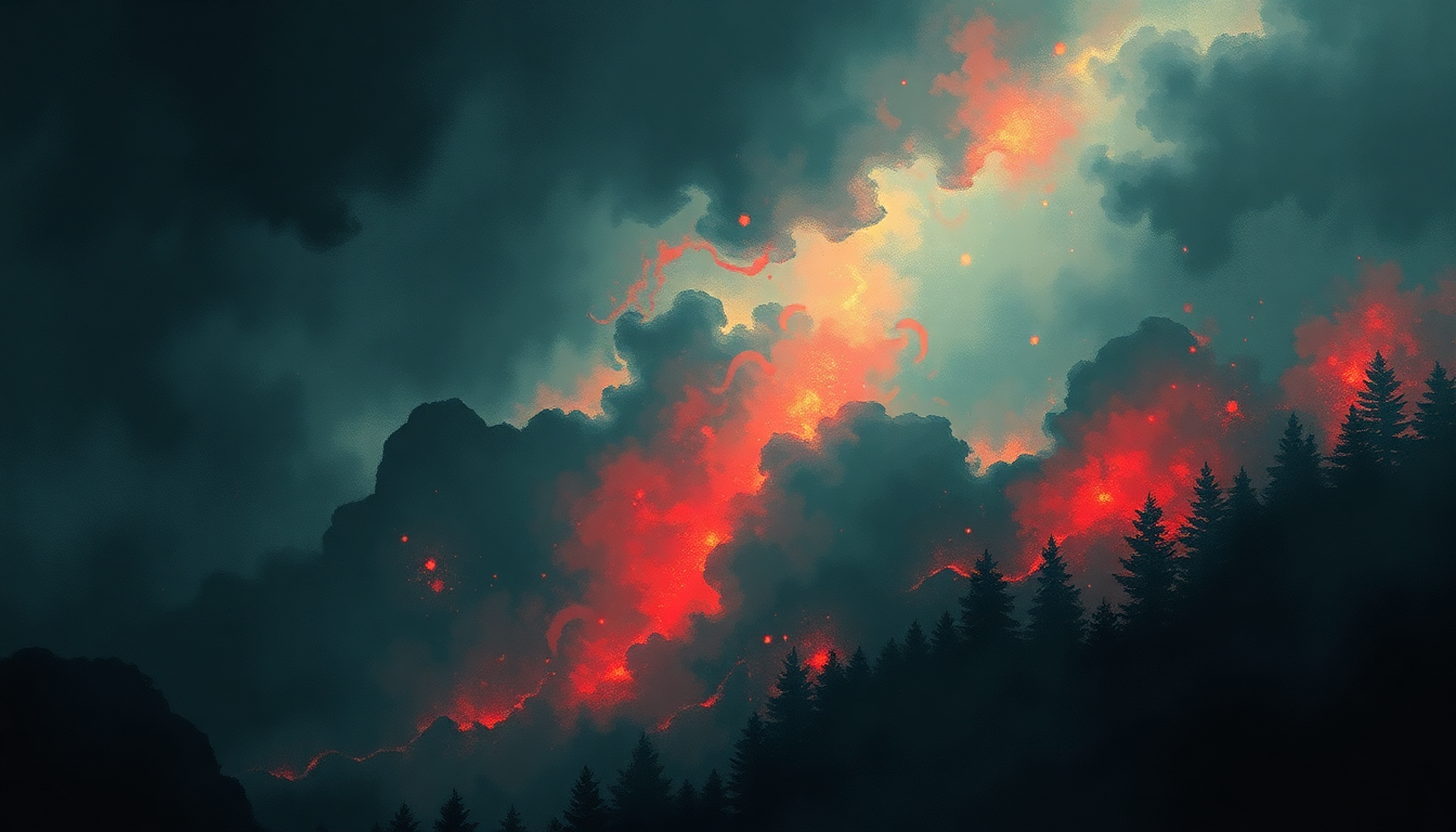 Fan-driven abstract illustration evoking the emotional arc of Dyers Eve by Metallica