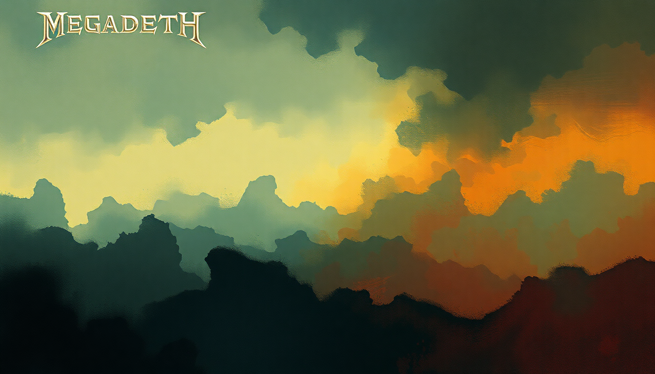 Fan-driven abstract illustration evoking the emotional arc of Dystopia by Megadeth