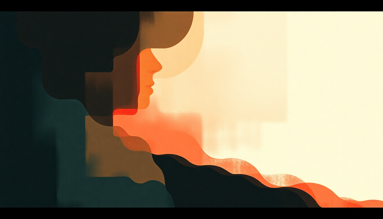 Fan-driven abstract illustration evoking the emotional arc of Earrings by Malcolm Todd