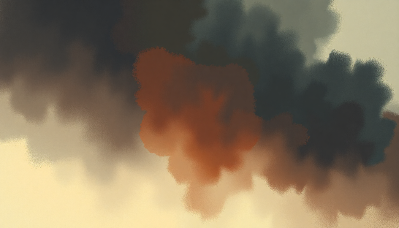 Fan-driven abstract illustration evoking the emotional arc of Earth: The Oldest Computer (The Last Night) by Childish Gambino