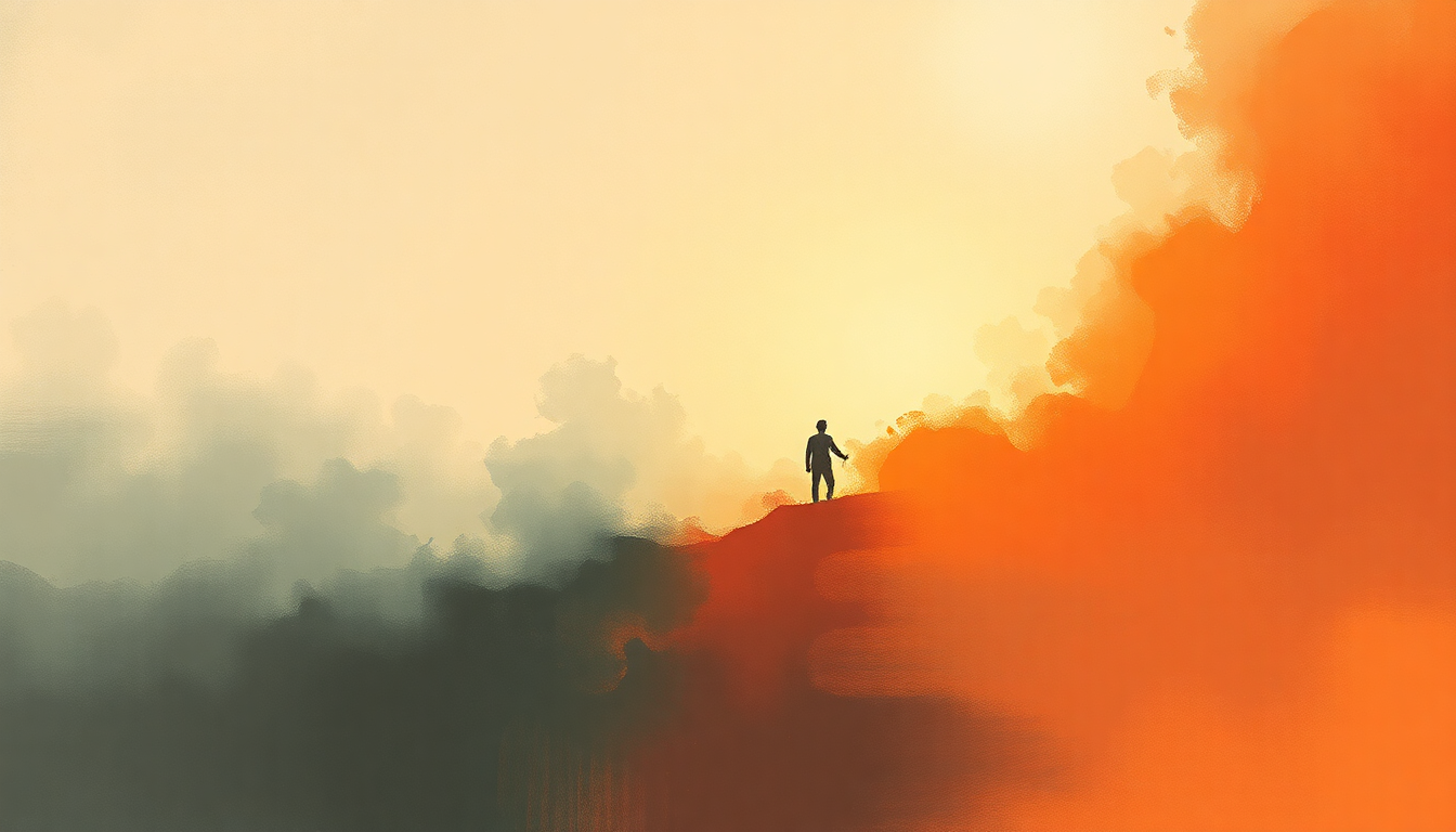 Fan-driven abstract illustration evoking the emotional arc of Échame la Culpa by Luis Fonsi