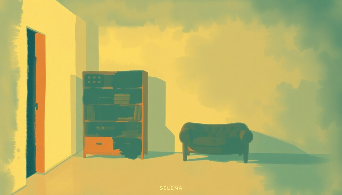 Fan-driven abstract illustration evoking the emotional arc of El Chico del Apartamento 512 by Selena