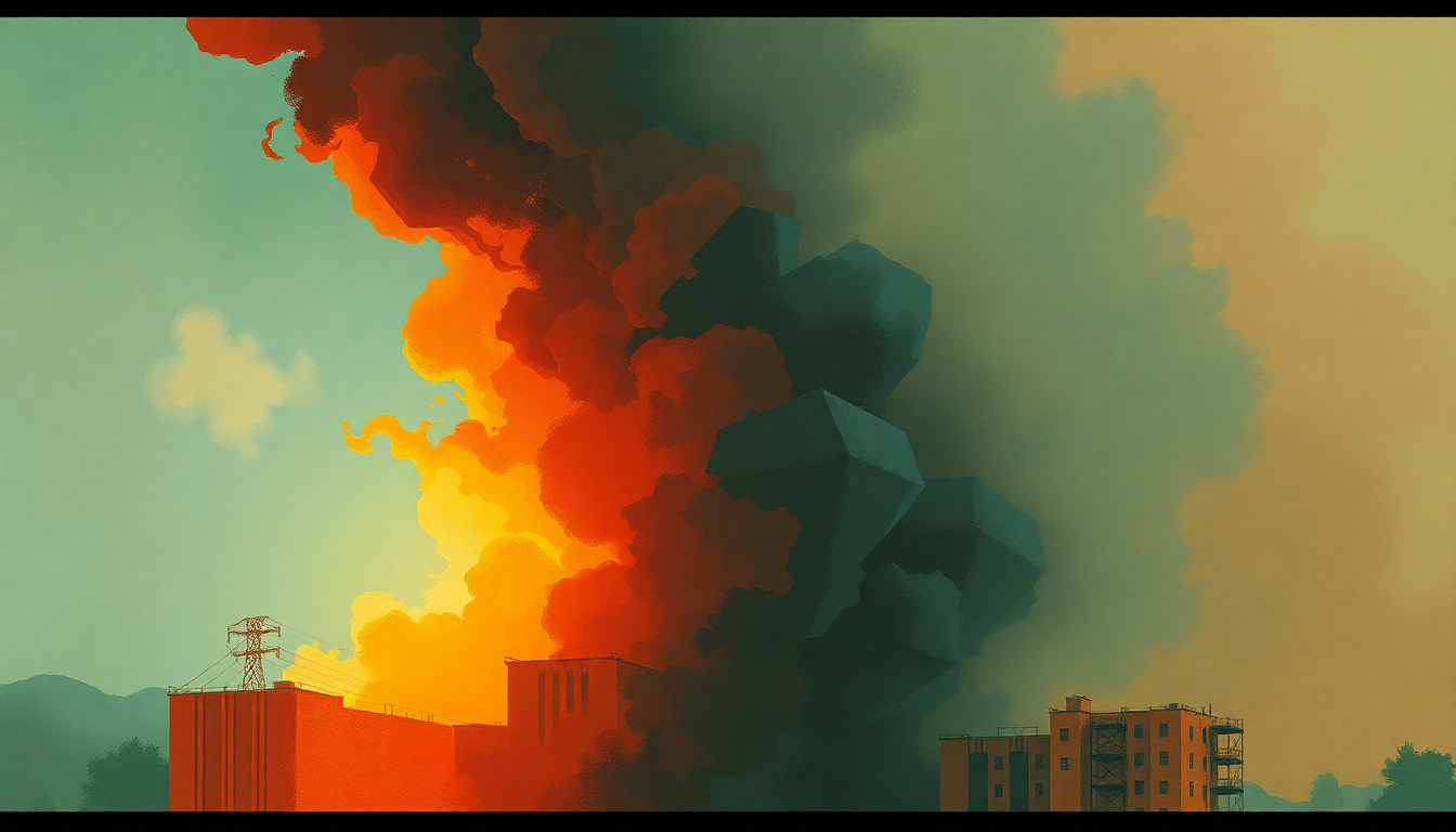 Fan-driven abstract illustration evoking the emotional arc of Electioneering by Radiohead