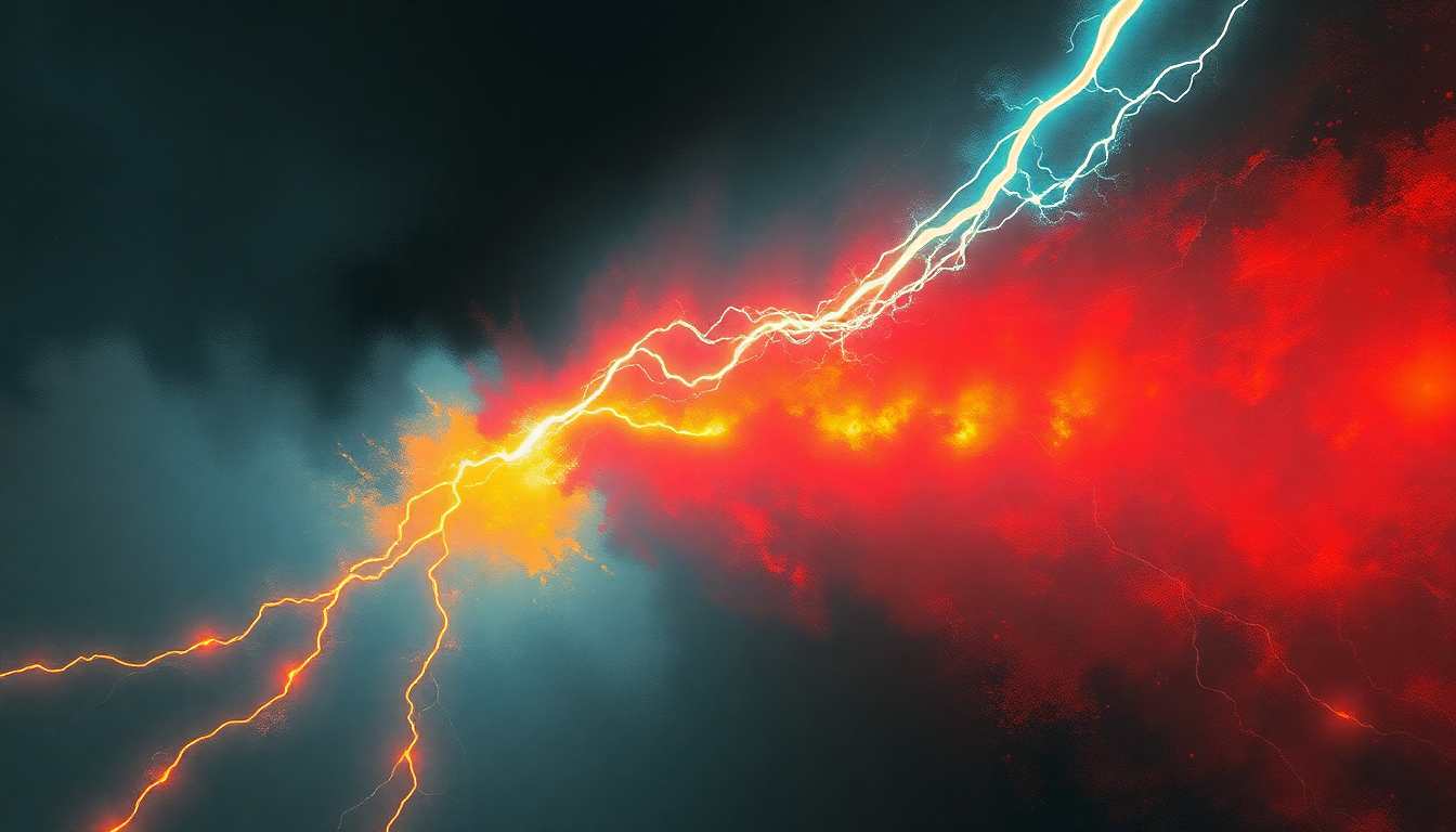 Fan-driven abstract illustration evoking the emotional arc of Electric Eye by Judas Priest