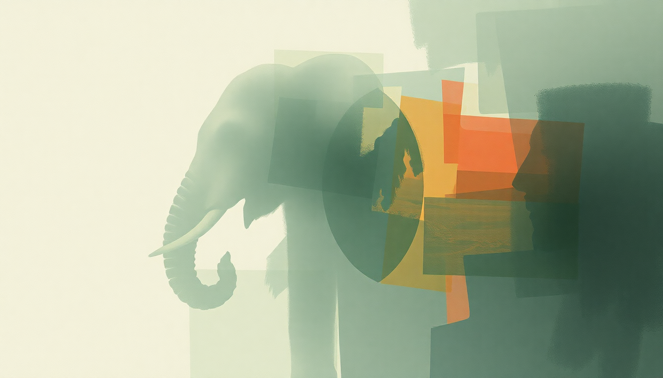 Fan-driven abstract illustration evoking the emotional arc of Elephant by Tame Impala