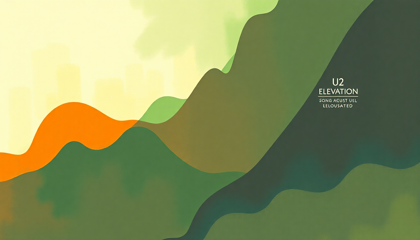 Fan-driven abstract illustration evoking the emotional arc of Elevation by U2