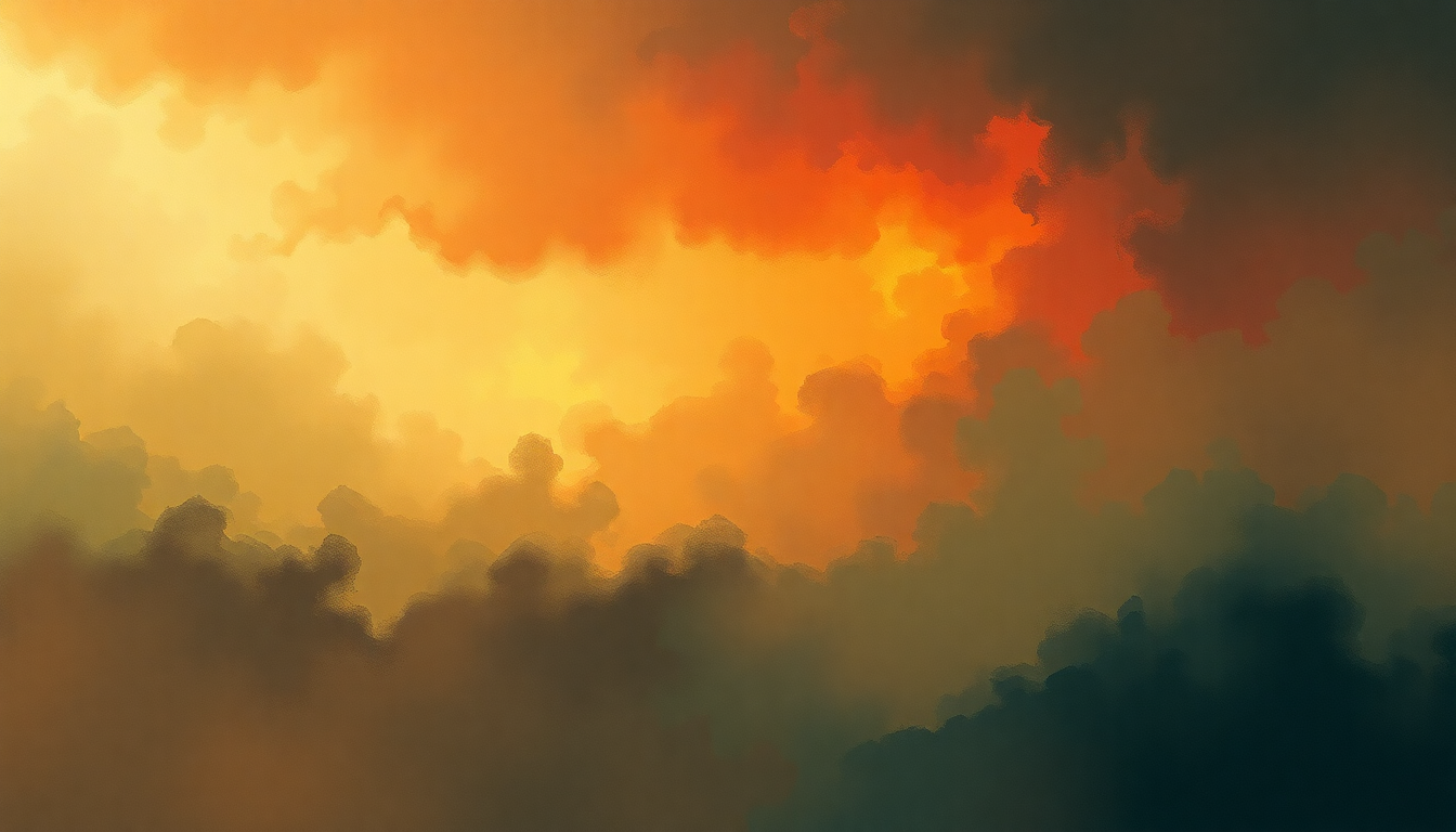 Fan-driven abstract illustration evoking the emotional arc of Piano Concerto No. 5 (Emperor) by Ludwig van Beethoven