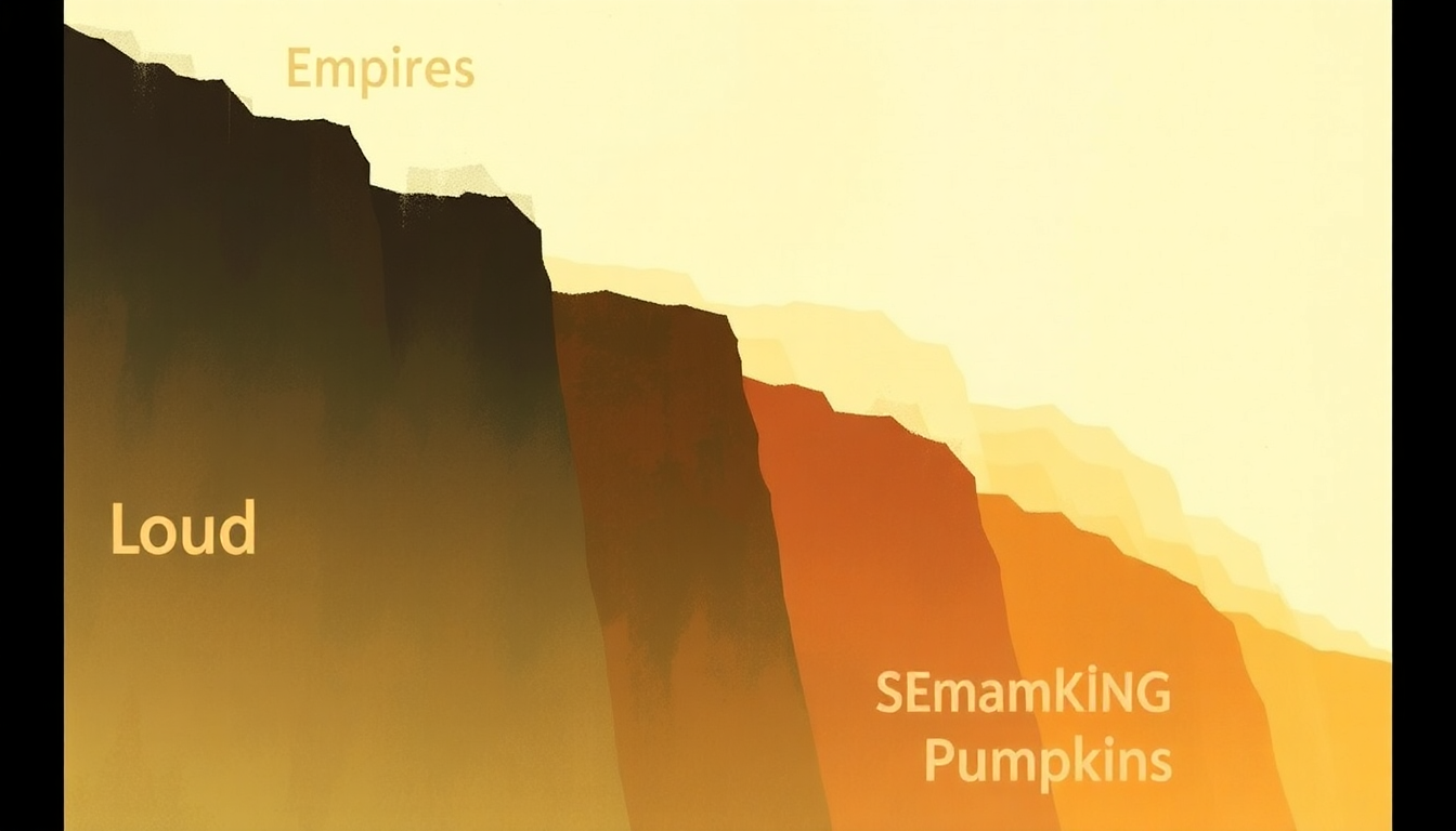 Fan-driven abstract illustration evoking the emotional arc of Empires by The Smashing Pumpkins