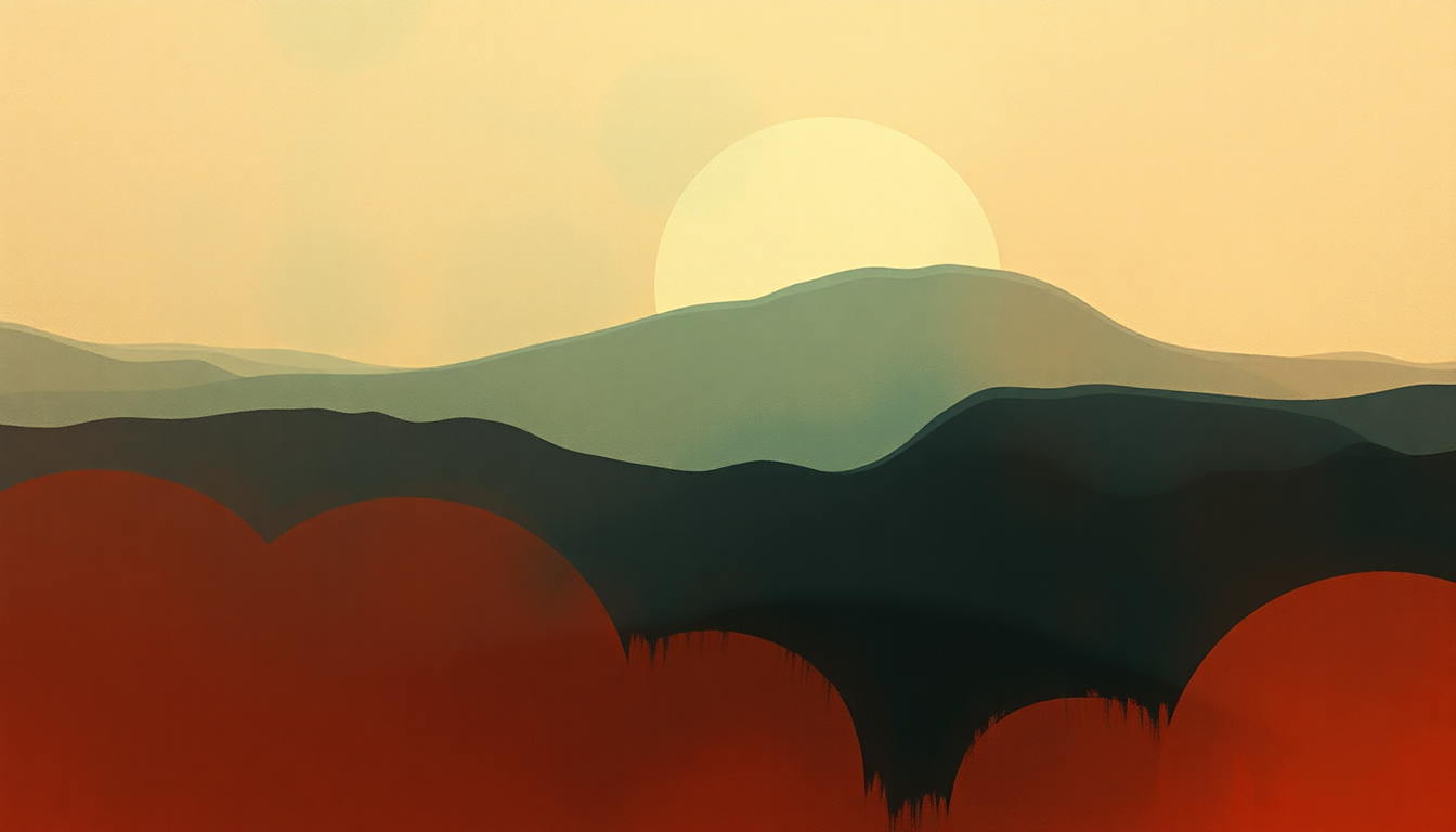 Fan-driven abstract illustration evoking the emotional arc of Estimated Prophet by Burning Spear