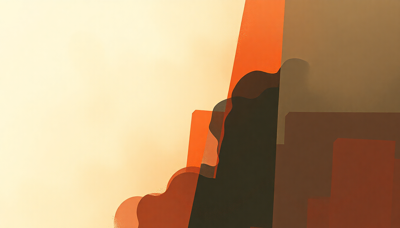 Fan-driven abstract illustration evoking the emotional arc of Etude pour les arpeges composes by Claude Debussy