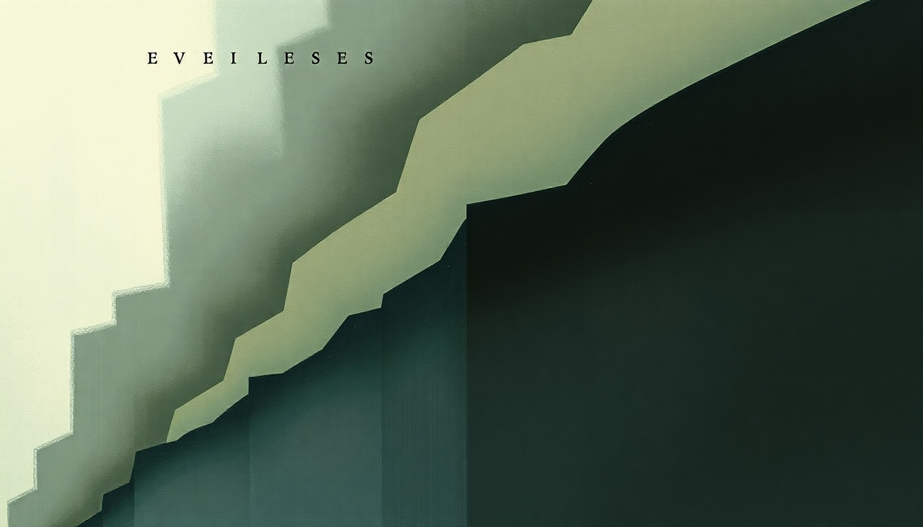 Fan-driven abstract illustration evoking the emotional arc of Even Less by Porcupine Tree
