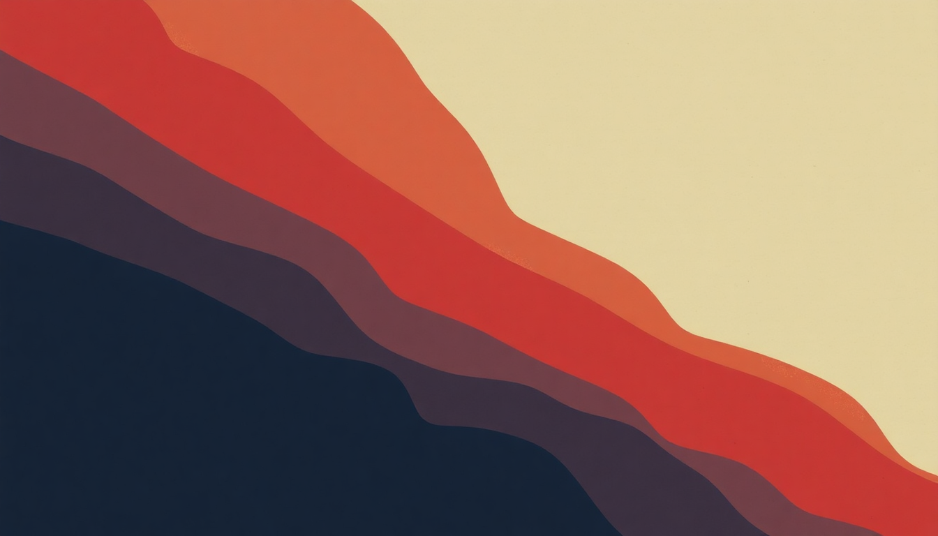 Fan-driven abstract illustration evoking the emotional arc of Everyday It Starts by Parquet Courts