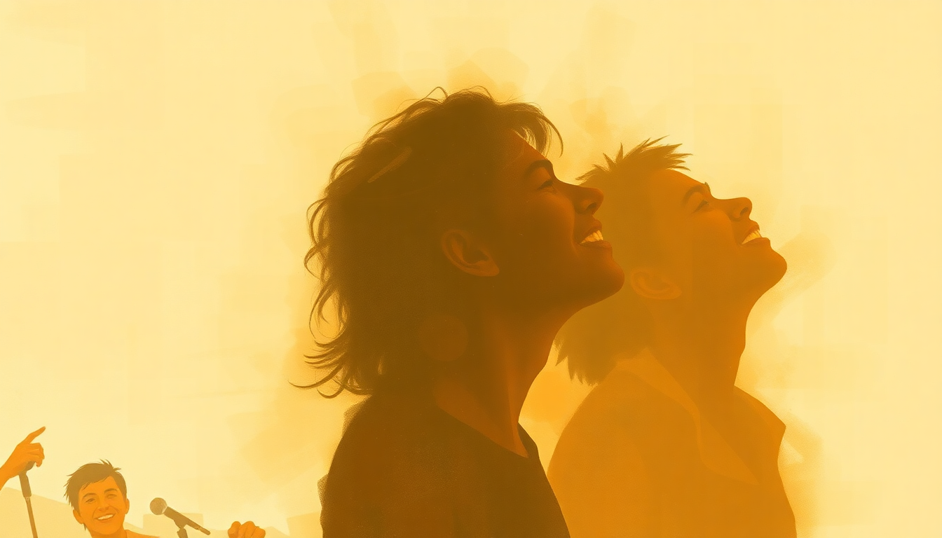 Fan-driven abstract illustration evoking the emotional arc of Everyday People by Sly and the Family Stone