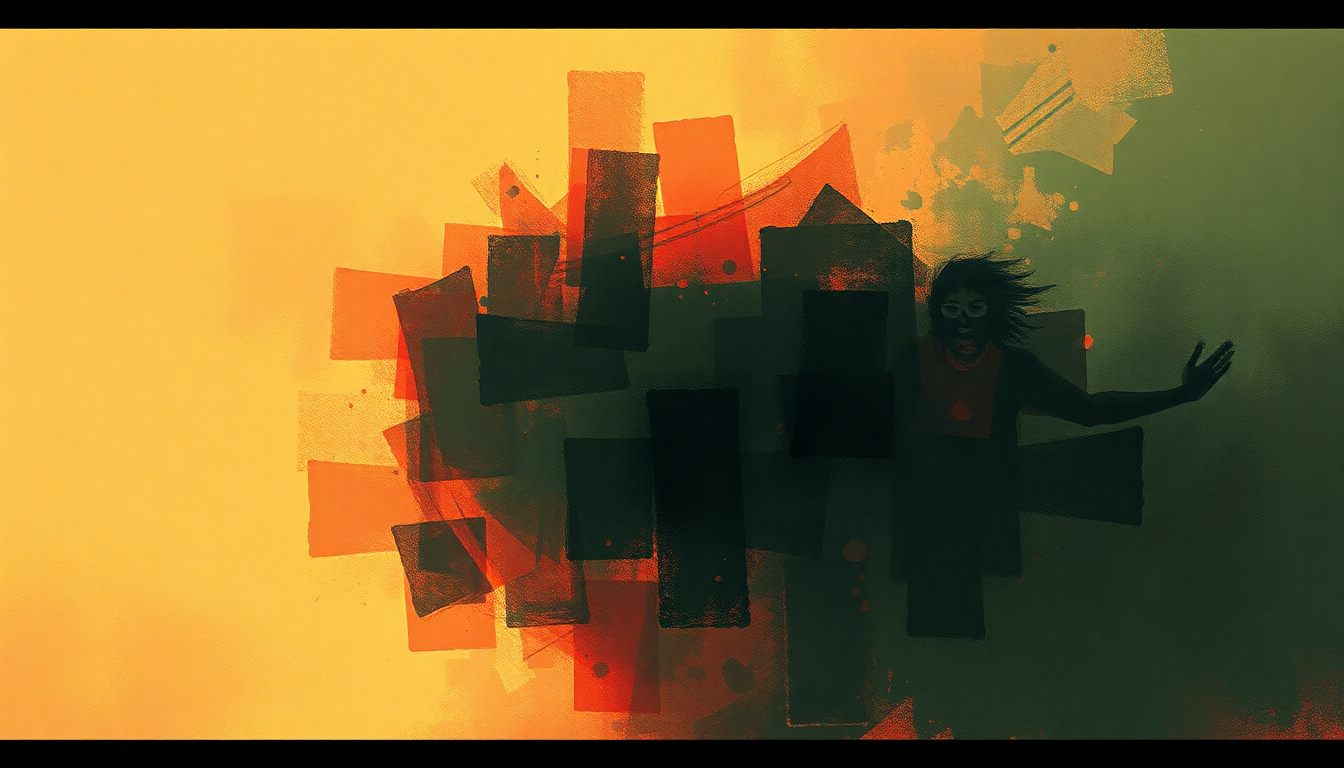 Fan-driven abstract illustration evoking the emotional arc of Evil Woman by Black Sabbath