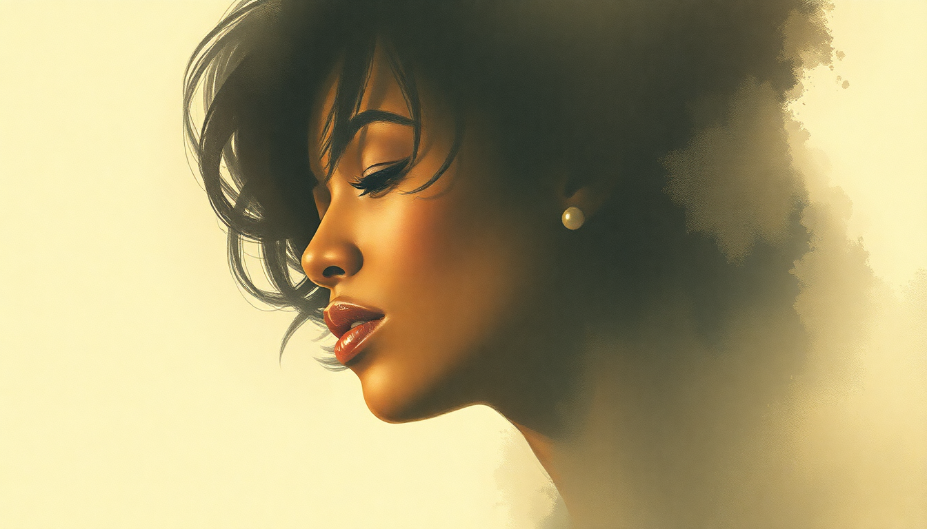 Fan-driven abstract illustration evoking the emotional arc of Exhale by Whitney Houston