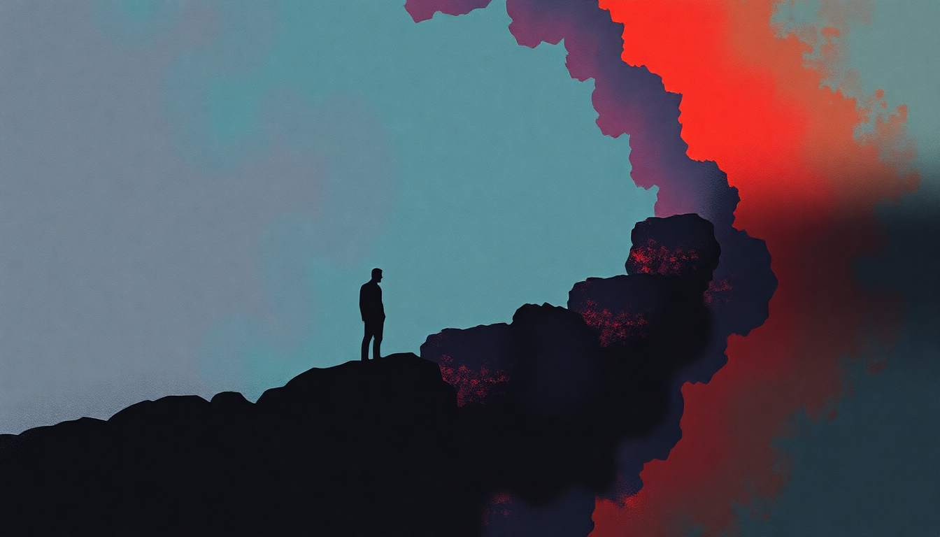 Fan-driven abstract illustration evoking the emotional arc of Exhuming McCarthy by R.E.M.