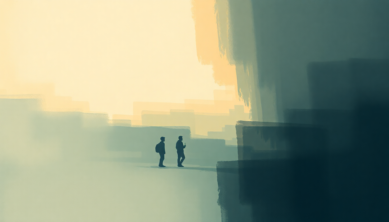 Fan-driven abstract illustration evoking the emotional arc of Eyes and Mouth by Thom Yorke