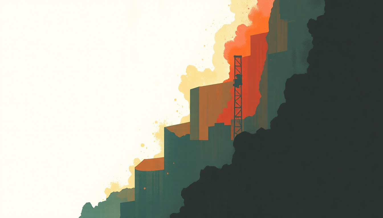 Fan-driven abstract illustration evoking the emotional arc of Factory of Faith by Red Hot Chili Peppers