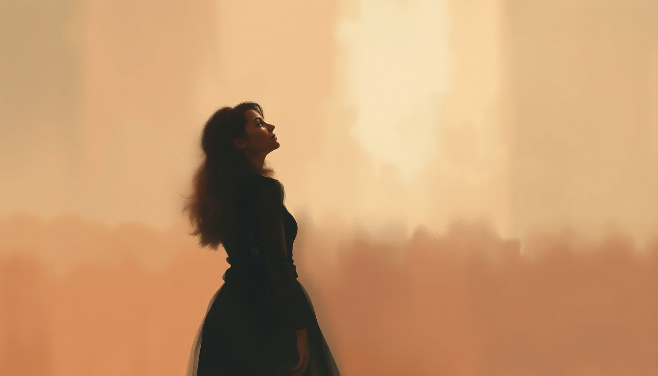 Fan-driven abstract illustration evoking the emotional arc of Faded Love by Patsy Cline