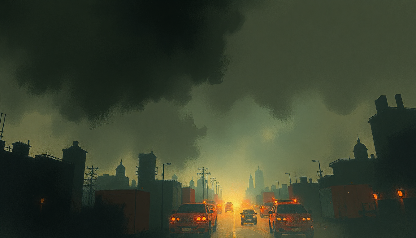 Fan-driven abstract illustration evoking the emotional arc of Faith in the City by Idles