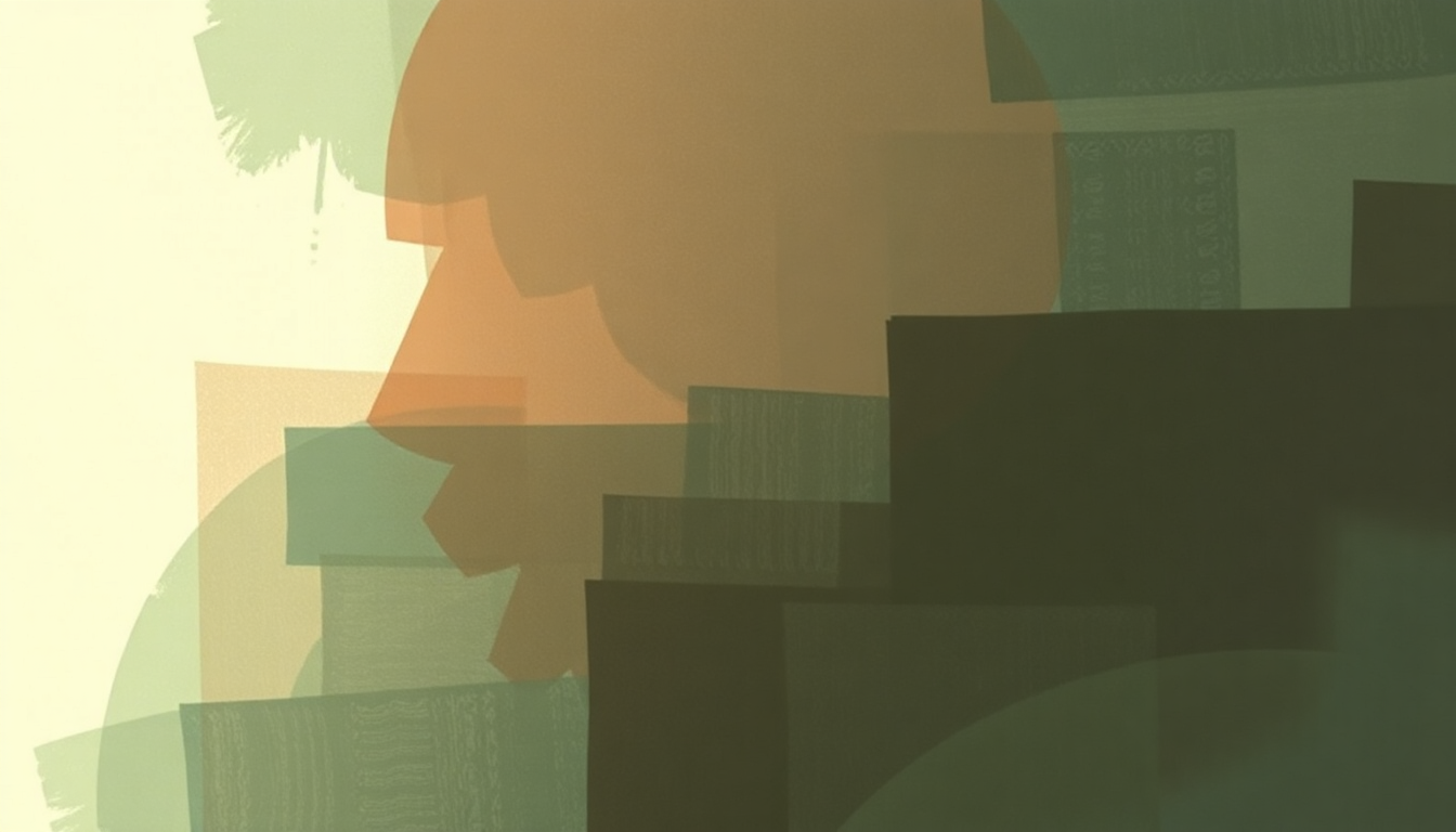 Fan-driven abstract illustration evoking the emotional arc of False Advertising by Bright Eyes
