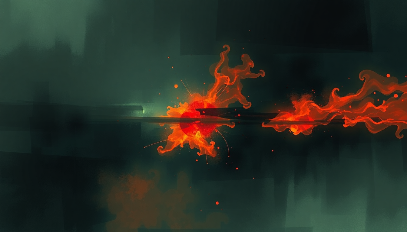 Fan-driven abstract illustration evoking the emotional arc of Famous Last Words by My Chemical Romance