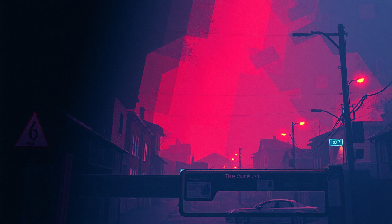 Fan-driven abstract illustration evoking the emotional arc of Fascination Street by The Cure
